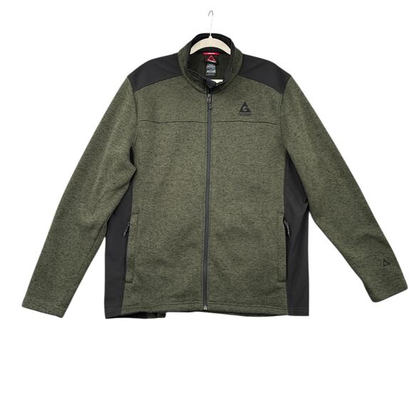 Gerry Olive Green & Black Zippered Pockets Stand Collar Full Zip Jacket Mens XXL - Picture 1 of 8